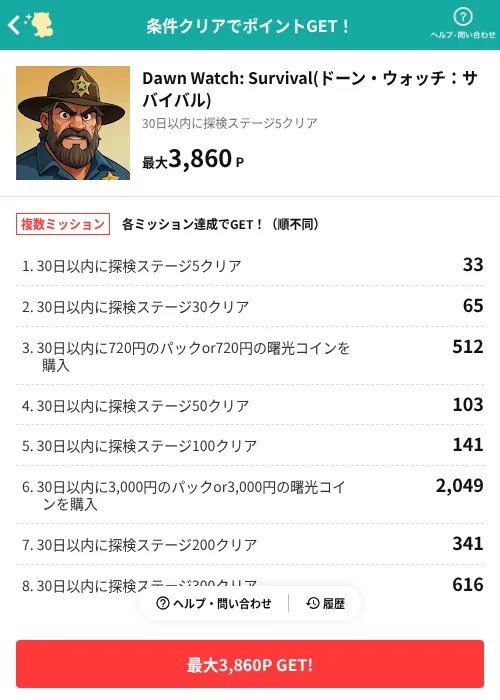 Dawn Watch: Survival(ドーン・ウォッチ：サバイバル)の過去最高画像（モッピー（AppDriver）・2026年6月13日）
