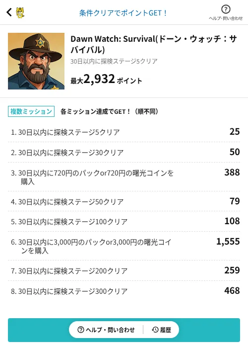 Dawn Watch: Survival(ドーン・ウォッチ：サバイバル)の過去最高画像（GMOポイ活（AppDriver）・2026年6月14日）