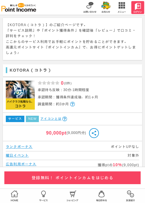KOTORA（コトラ）の過去最高画像（ポイントインカム・2026年4月3日）