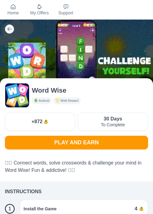 Word Wise : Crosswordの掲載記録画像(ちょびリッチ(myChips)・2026年6月22日)