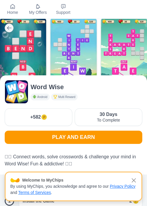Word Wiseの掲載記録画像（モッピー（myChips）・2026年5月8日）
