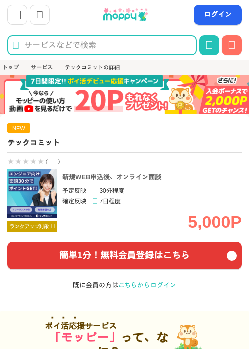 テックコミットの過去最高画像（モッピー・2026年4月7日）