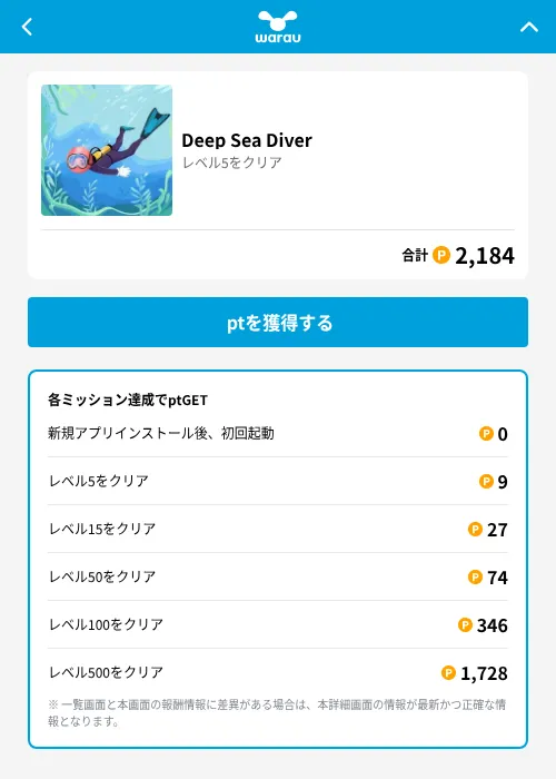Deep Sea Diverの掲載記録画像（ワラウ（GF Rewards）・2026年6月19日）