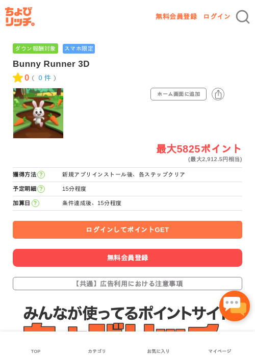 Bunny Runner 3Dの過去最高画像（ちょびリッチ・2026年5月3日）