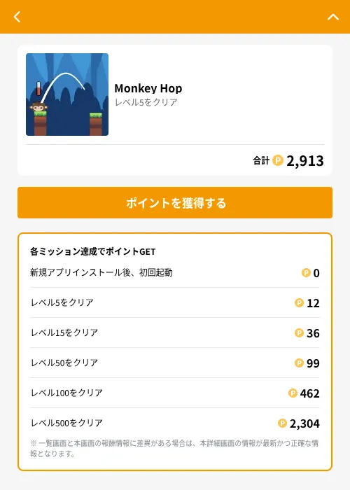 Monkey Hopの掲載記録画像(GMOポイ活(GF Rewards)・2026年6月21日)
