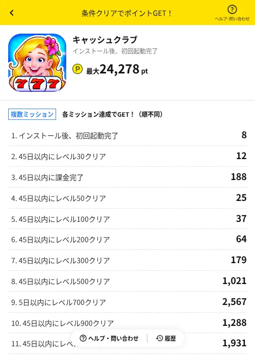 キャッシュクラブの過去最高画像（ハピタス（AppDriver）・2026年6月14日）