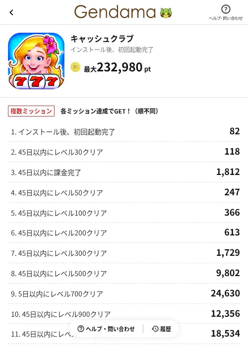 キャッシュクラブの掲載記録画像(げん玉(AppDriver)・2026年6月14日)