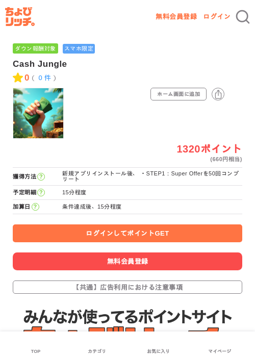 Cash Jungleの過去最高画像（ちょびリッチ・2026年5月3日）