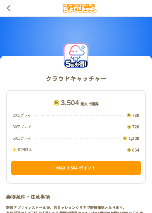 クラウドキャッチャーの過去最高画像（ちょびリッチ（SKYFLAG）・2026年5月18日）
