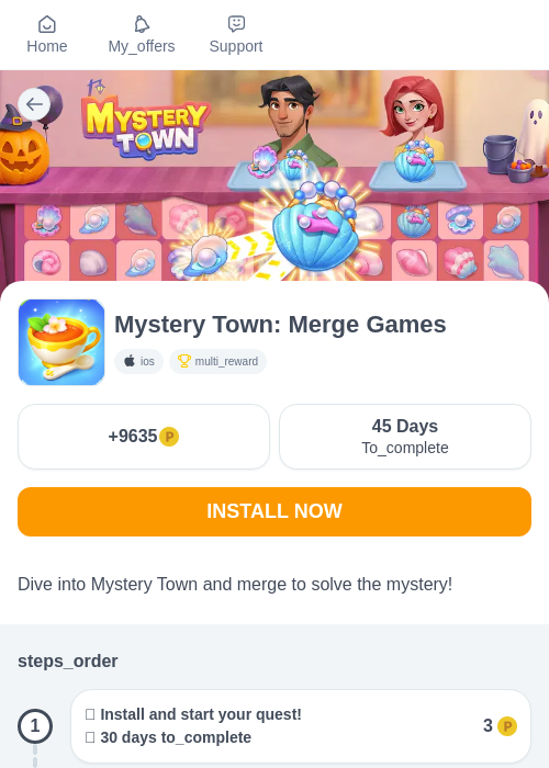 Mystery Town: Merge Gamesの過去最高画像（モッピー（myChips）・2026年5月20日）