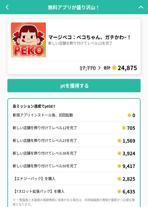 マージペコ：ペコちゃん、ガチかわ~！の掲載記録画像（げん玉（GF Rewards）・2026年6月19日）