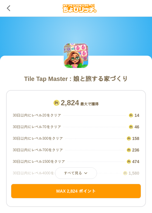 Tile Tap Master : 娘と旅する家づくりの過去最高画像（ちょびリッチ（SKYFLAG）・2026年5月18日）