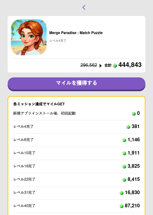 Merge Paradise : Match Puzzleの過去最高画像（トリマ （ミッションB）・2026年5月4日）