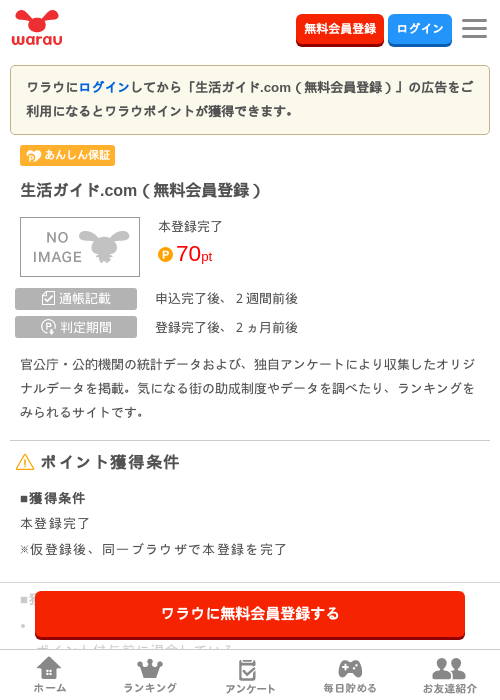生活ガイド.com（無料会員登録）の過去最高画像（ワラウ・2026年4月28日）