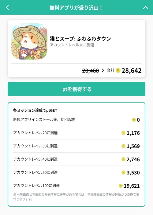 猫とスープ: ふわふわタウンの掲載記録画像（げん玉（GF Rewards）・2026年6月19日）