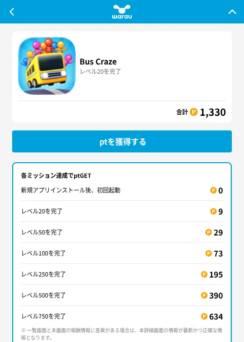 Bus Crazeの掲載記録画像（ワラウ（GF Rewards）・2026年6月19日）