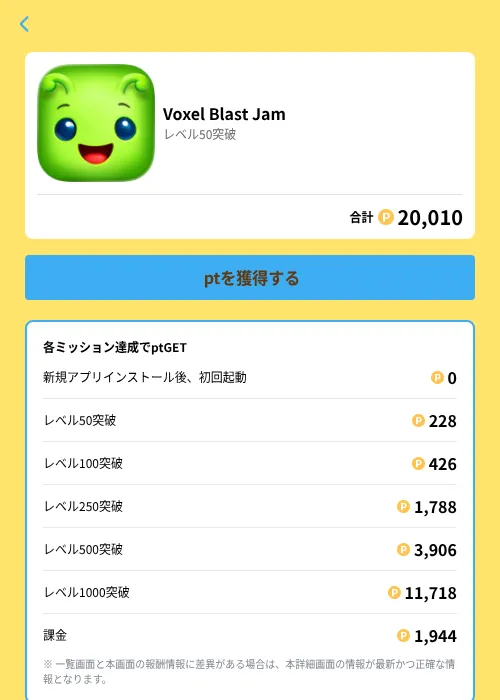 Voxel Blast Jamの掲載記録画像（Powl（GF Rewards）・2026年6月21日）
