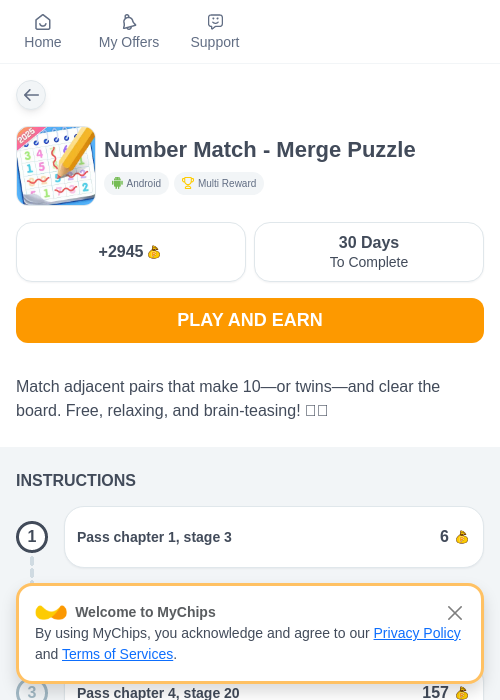 Number Match - Merge Puzzleの過去最高画像（ちょびリッチ（myChips）・2026年5月19日）