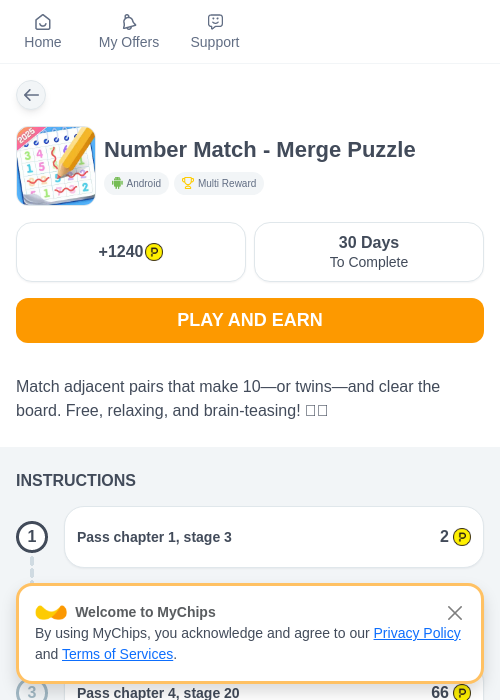 Number Match - Merge Puzzleの過去最高画像（ハピタス（myChips）・2026年5月15日）