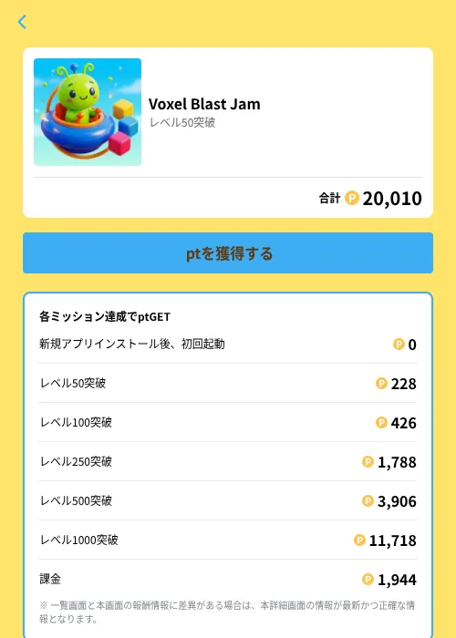 Voxel Blast Jamの掲載記録画像（Powl（GF Rewards）・2026年6月21日）