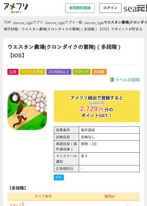 ウエスタン農場(クロンダイクの冒険)（多段階）【iOS】の過去最高画像（アメフリ・2026年5月3日）