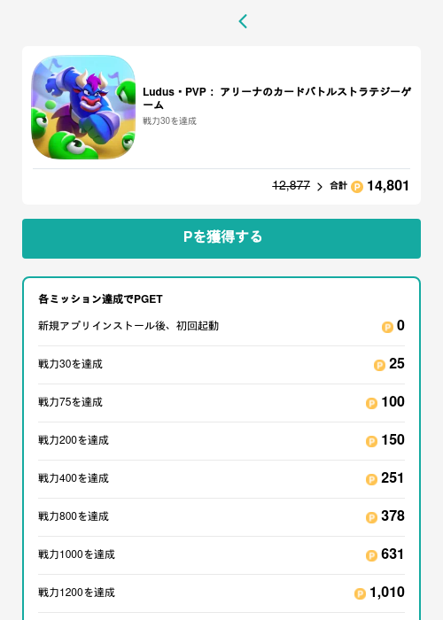 Ludus PVPの過去最高画像（モッピー（GF Rewards）・2026年5月15日）
