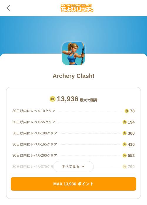 Archery Clash!の過去最高画像（ちょびリッチ（SKYFLAG）・2026年5月19日）