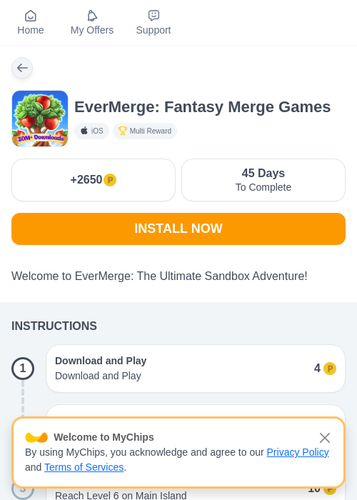 EverMerge: Fantasy Merge Gamesの過去最高画像（モッピー（myChips）・2026年5月8日）
