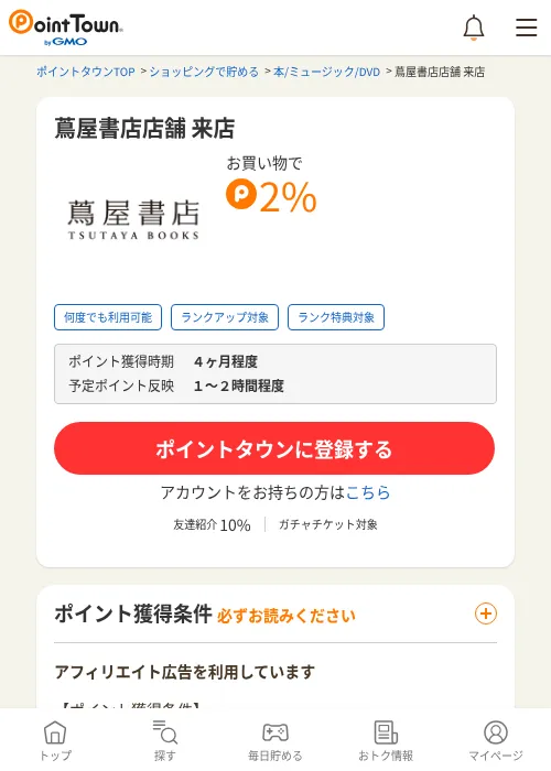 蔦屋書店店舗 来店の過去最高画像（ポイントタウン・2026年6月4日）