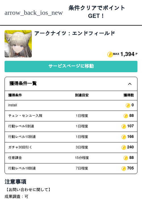 アークナイツ：エンドフィールド（2026/05/25 新規挑戦受付終了）の過去最高画像（モッピー（Zucks）・2026年5月12日）