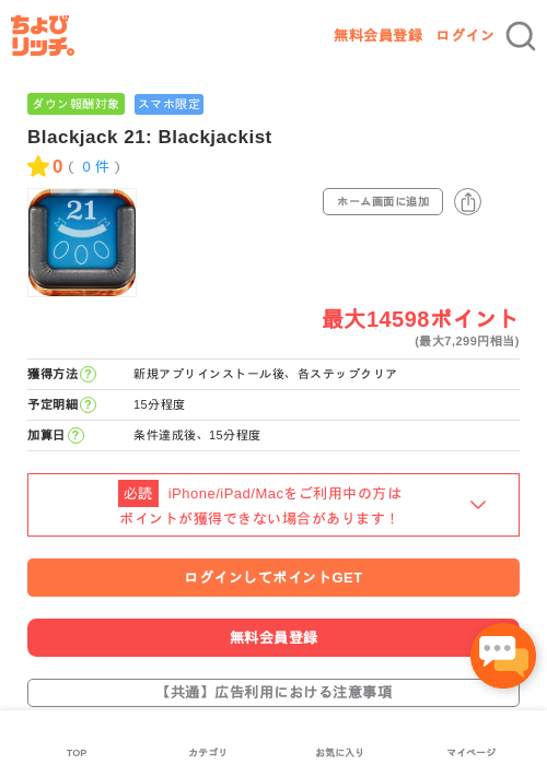 Blackjack 21: Blackjackistの過去最高画像（ちょびリッチ・2026年5月13日）