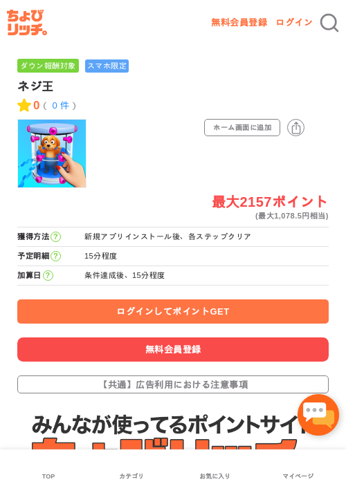 ネジ王の過去最高画像（ちょびリッチ・2026年5月13日）