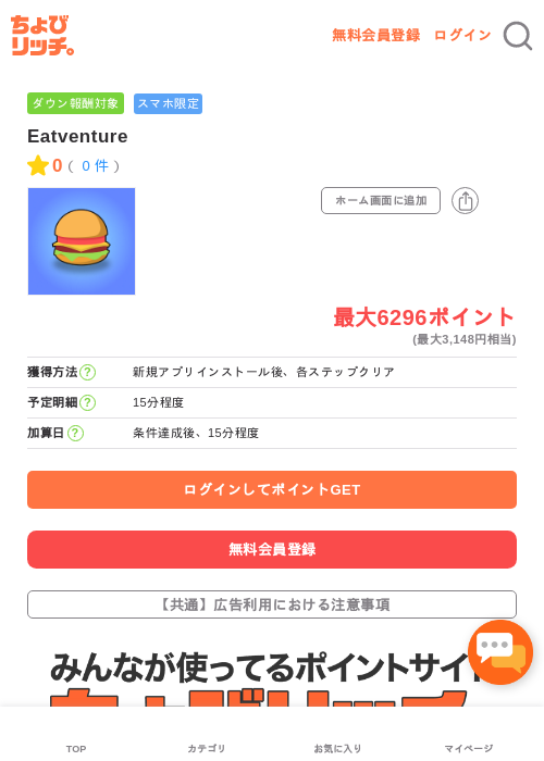 Eatventureの過去最高画像（ちょびリッチ・2026年5月15日）