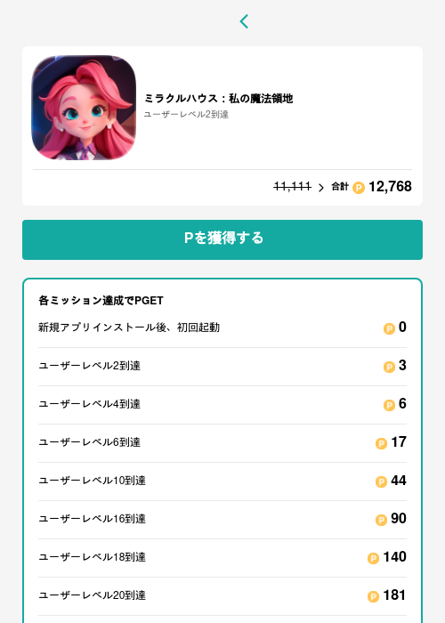 ミラクルハウス：私の魔法領地の過去最高画像（モッピー（GF Rewards）・2026年5月15日）