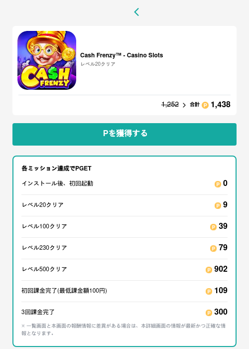 Cash Frenzy™ - Casino Slotsの過去最高画像（モッピー（GF Rewards）・2026年5月15日）
