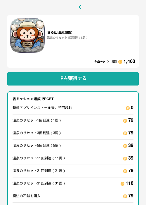 さる山温泉旅館の過去最高画像（モッピー（GF Rewards）・2026年5月15日）