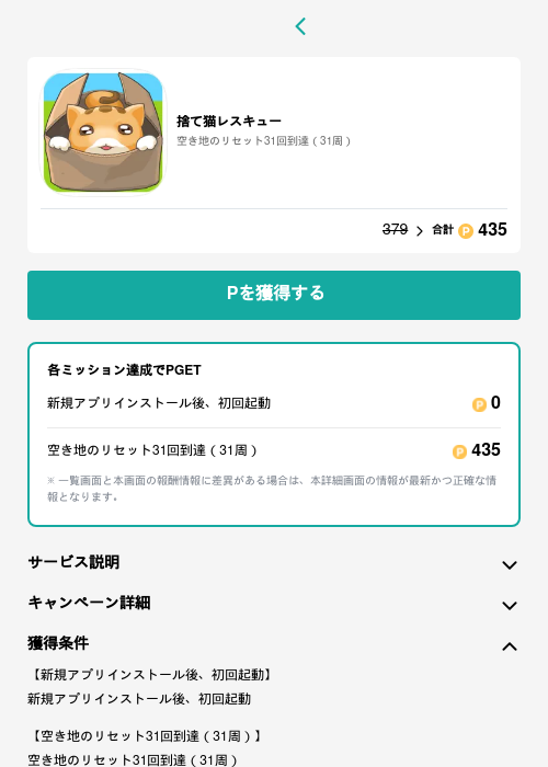 捨て猫レスキューの過去最高画像（モッピー（GF Rewards）・2026年5月15日）