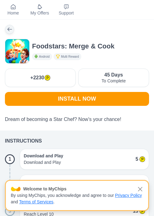 Foodstars: Merge & Cookの過去最高画像（ハピタス（myChips）・2026年5月17日）