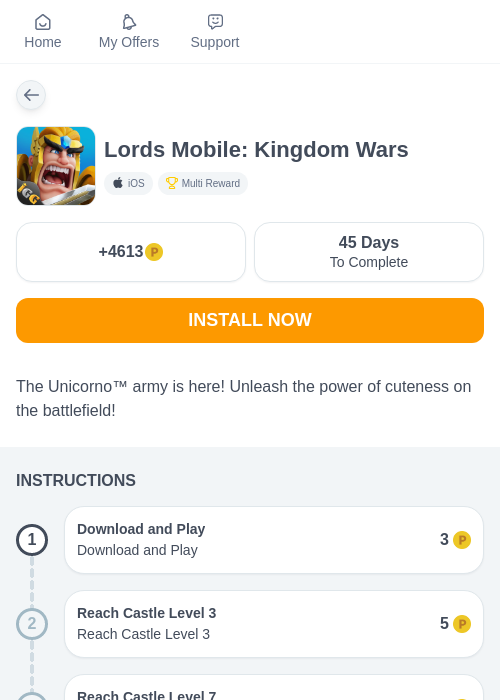 Lords Mobile: Kingdom Warsの過去最高画像（モッピー（myChips）・2026年5月14日）