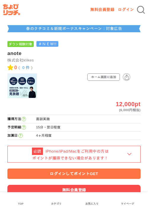 anoteの過去最高画像（ちょびリッチ・2026年5月15日）