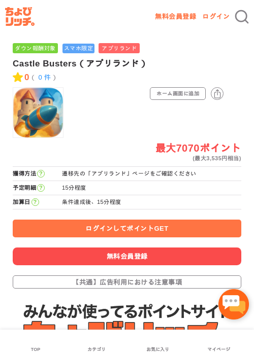 Castle Busters（アプリランド）の過去最高画像（ちょびリッチ・2026年5月17日）