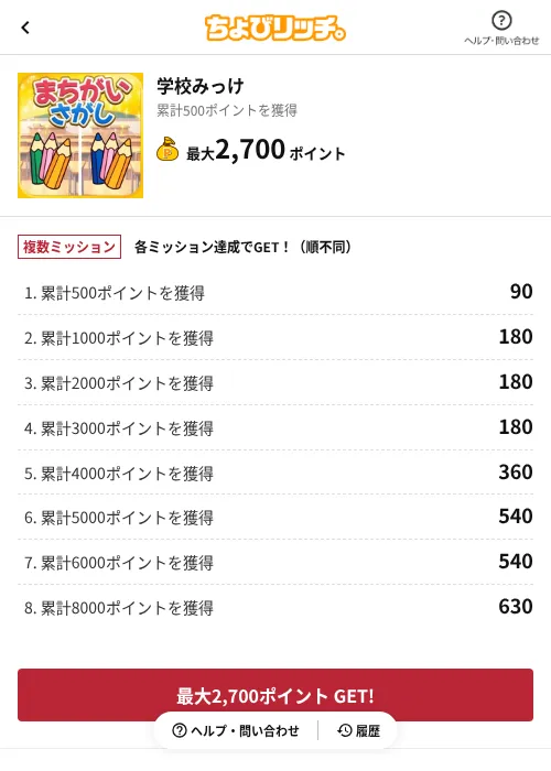 学校みっけの掲載記録画像(ちょびリッチ(AppDriver)・2026年6月13日)