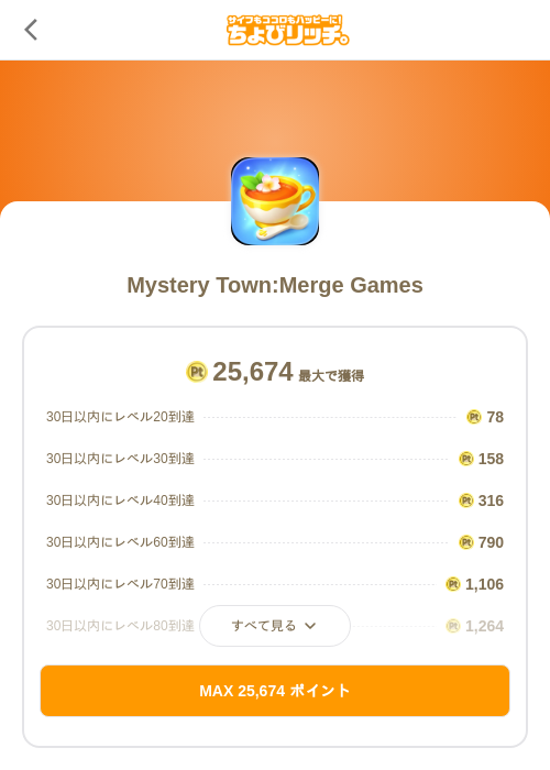 Mystery Town:Merge Gamesの過去最高画像（ちょびリッチ（SKYFLAG）・2026年5月19日）