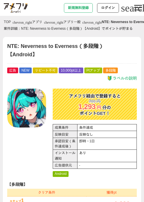 NTE: Neverness to Everness（多段階）【Android】の過去最高画像（アメフリ・2026年5月16日）