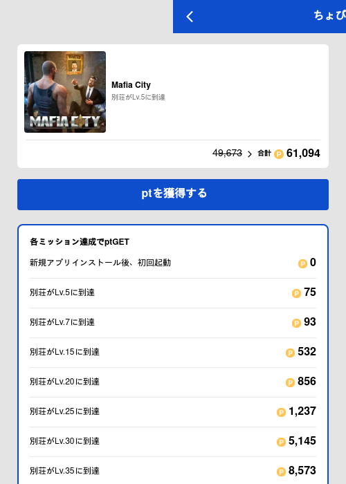 Mafia Cityの過去最高画像（ちょびリッチ（GF Rewards）・2026年5月19日）