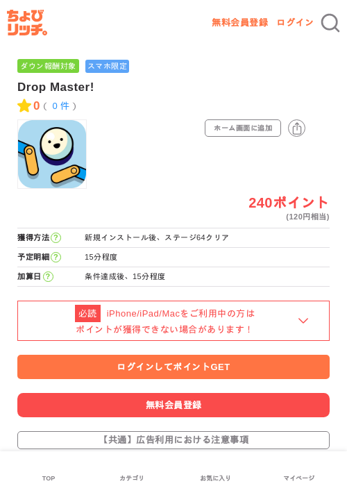 Drop Master!の過去最高画像（ちょびリッチ・2026年5月22日）