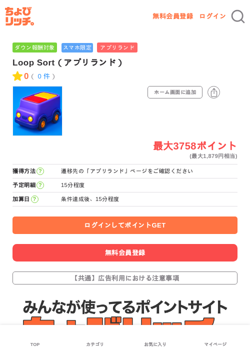 Loop Sort（アプリランド）の過去最高画像（ちょびリッチ・2026年5月23日）