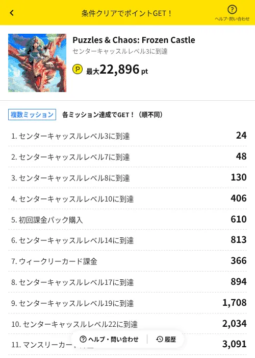 Puzzles & Chaos: Frozen Castleの過去最高画像（ハピタス（AppDriver）・2026年6月14日）