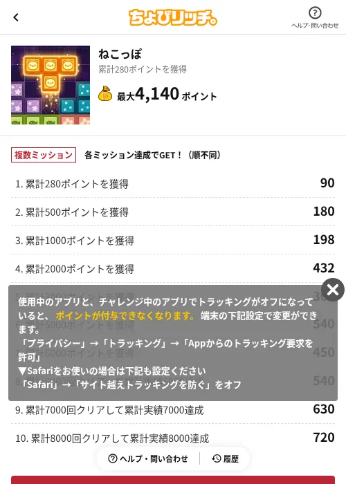 ねこっぽの掲載記録画像（ちょびリッチ（AppDriver）・2026年6月13日）