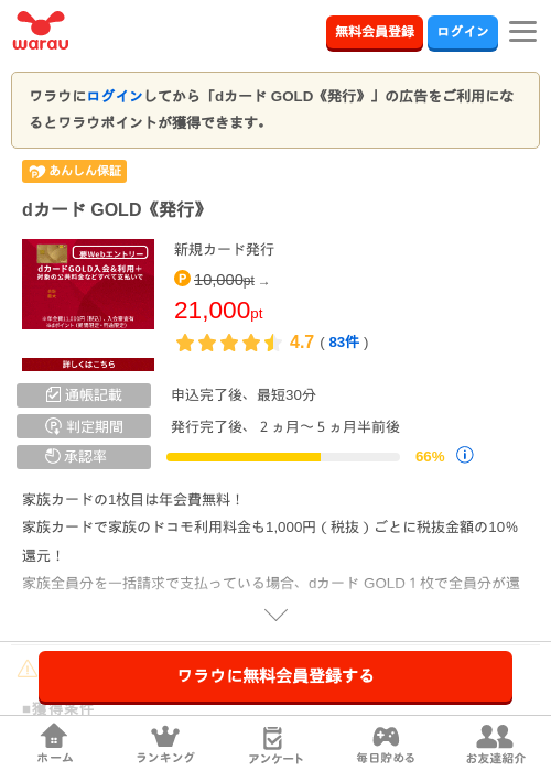 dカード GOLD《発行》の過去最高画像（ワラウ・2026年5月26日）
